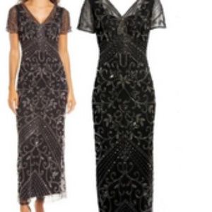 New Beaded Mesh column gown by Pisarro Nights size 4